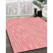 Patterned Pastel Pink Rug in Family Room, pat1215rd