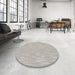 Round Machine Washable Transitional Sage Green Rug in a Office, wshpat1215