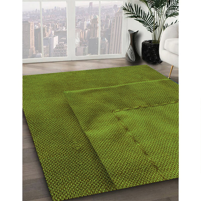 Machine Washable Transitional Antique Bronze Green Rug in a Family Room, wshpat1216grn