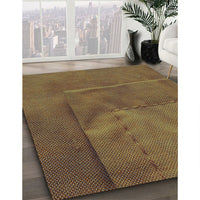 Patterned Copper Brown Rug, pat1216lblu