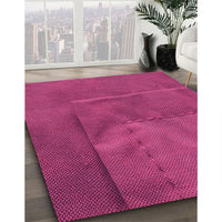 Patterned Neon Pink Rug, pat1216pur