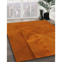 Patterned Neon Orange Rug, pat1216yw