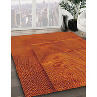 Patterned Neon Orange Novelty Rug, pat1216