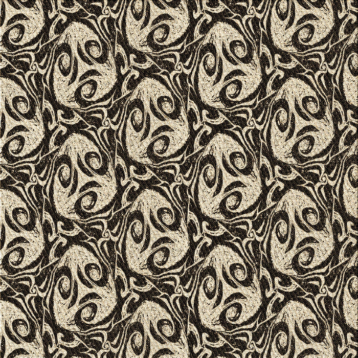 Round Patterned Midnight Gray Rug, pat1217brn