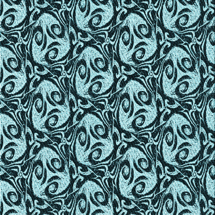 Round Patterned Deep Teal Green Rug, pat1217lblu