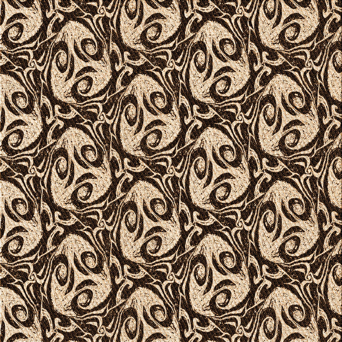 Round Patterned Red Rug, pat1217org