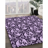 Patterned Dark Purple Rug, pat1217pur