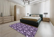 Patterned Dark Purple Rug in a Bedroom, pat1217pur