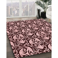 Patterned Pastel Pink Rug, pat1217rd