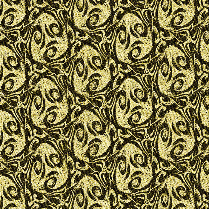 Round Patterned Midnight Gray Rug, pat1217yw