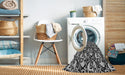 Machine Washable Transitional Midnight Gray Rug in a Washing Machine, wshpat1217