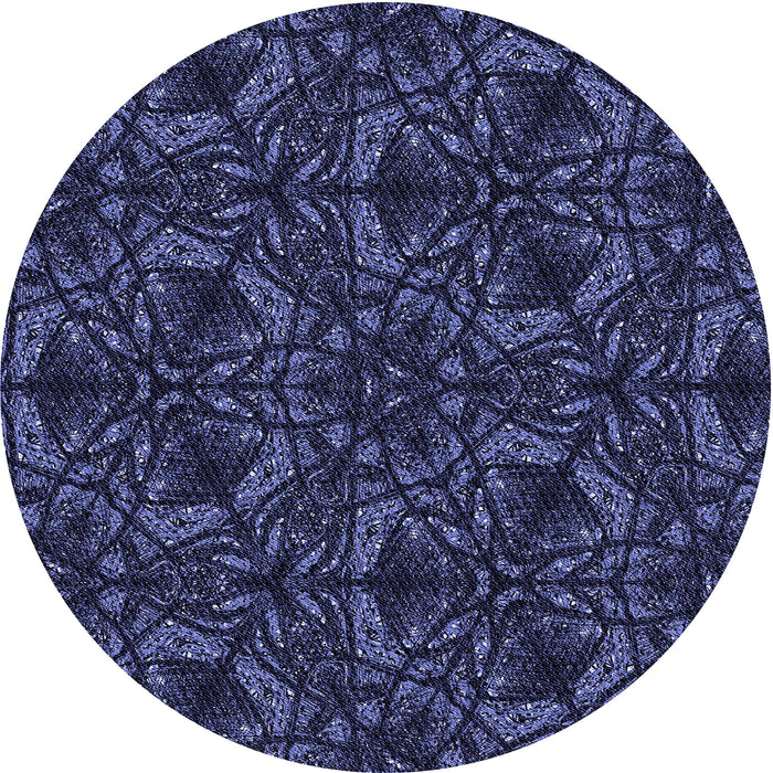 Square Machine Washable Transitional Night Blue Rug in a Living Room, wshpat1218blu