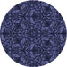 Square Patterned Night Blue Rug, pat1218blu