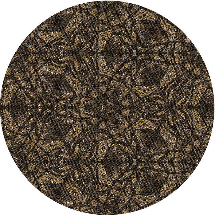 Square Patterned Brown Rug, pat1218brn