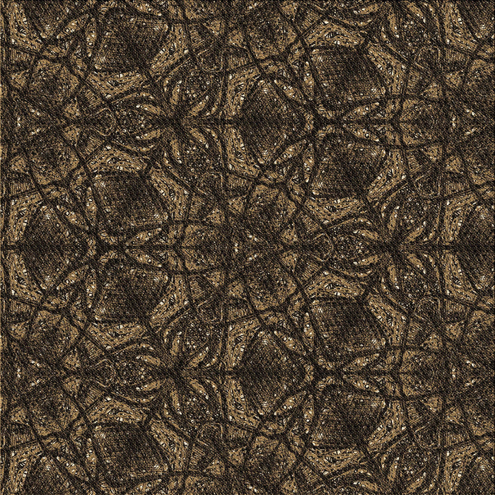 Round Patterned Brown Rug, pat1218brn