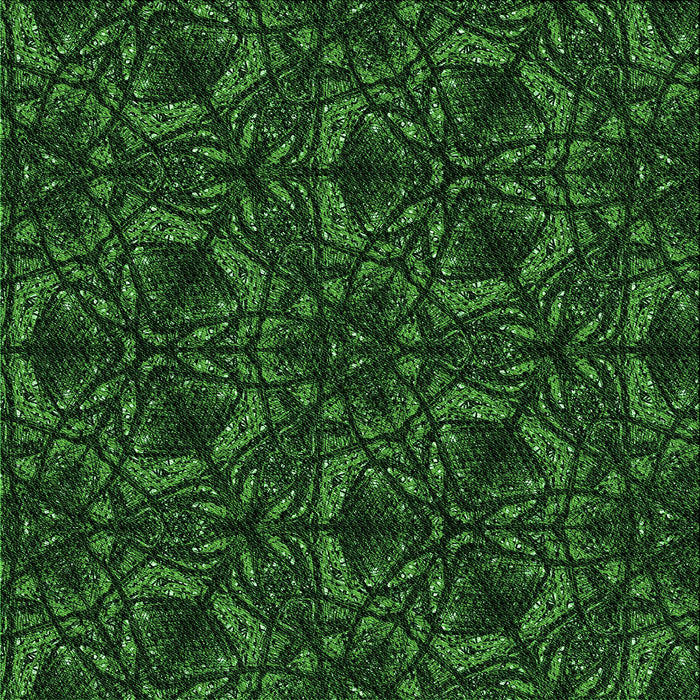 Round Patterned Black Rug, pat1218grn