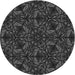 Square Patterned Midnight Gray Rug, pat1218gry