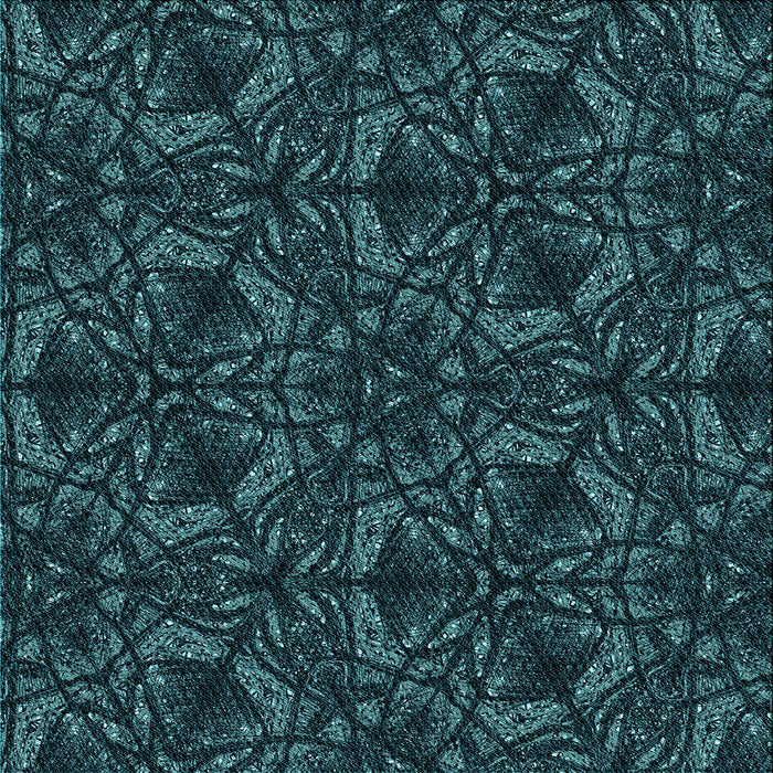 Round Machine Washable Transitional Dark Cyan Green Rug, wshpat1218lblu