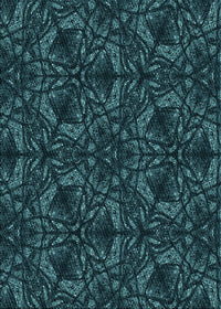 Machine Washable Transitional Dark Cyan Green Rug, wshpat1218lblu