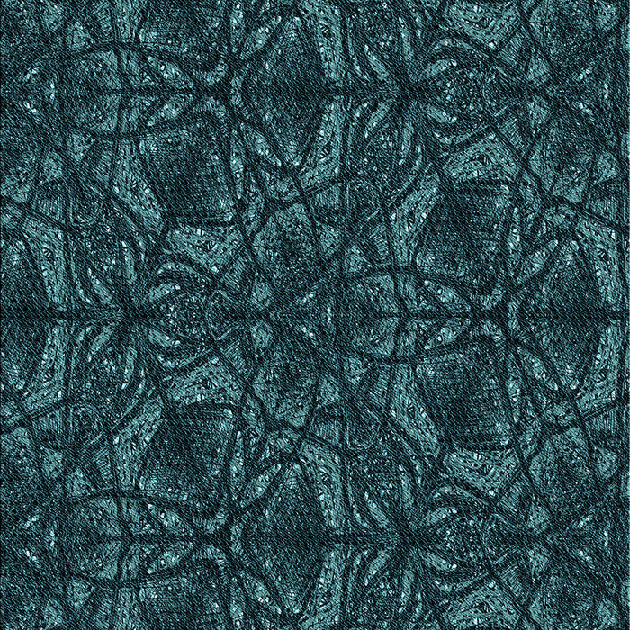 Machine Washable Transitional Dark Cyan Green Rug, wshpat1218lblu