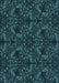 Patterned Dark Cyan Green Rug, pat1218lblu