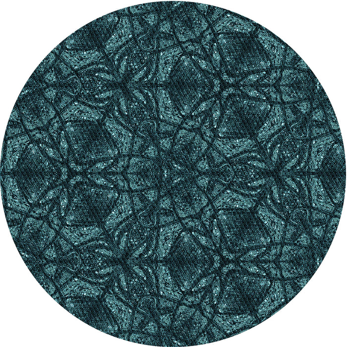 Square Patterned Dark Cyan Green Rug, pat1218lblu