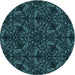 Square Patterned Dark Cyan Green Rug, pat1218lblu