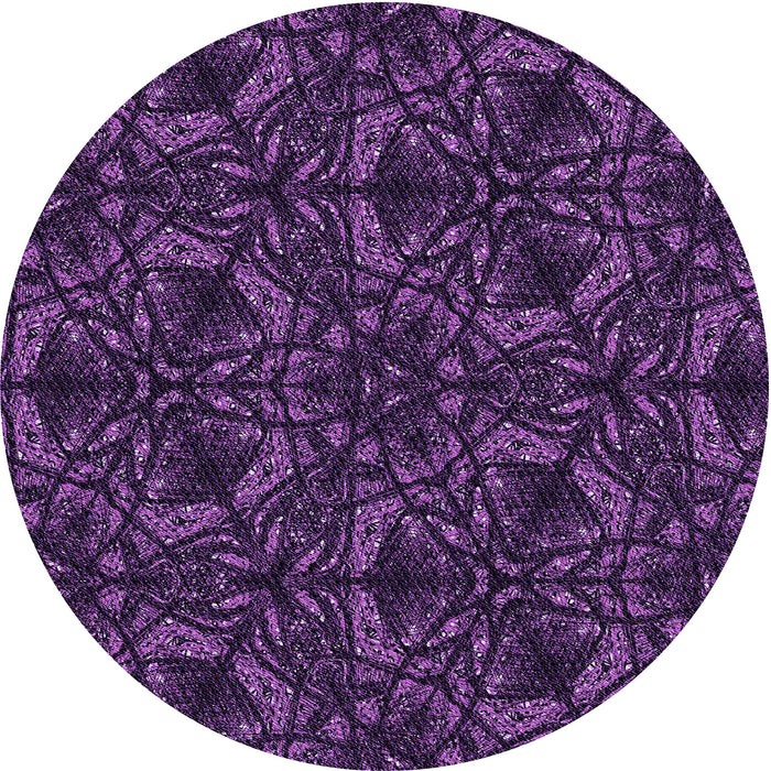 Square Machine Washable Transitional Dark Orchid Purple Rug in a Living Room, wshpat1218pur