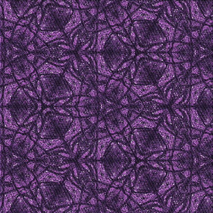 Round Machine Washable Transitional Dark Orchid Purple Rug, wshpat1218pur