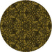 Square Patterned Dark Yellow Green Rug, pat1218yw