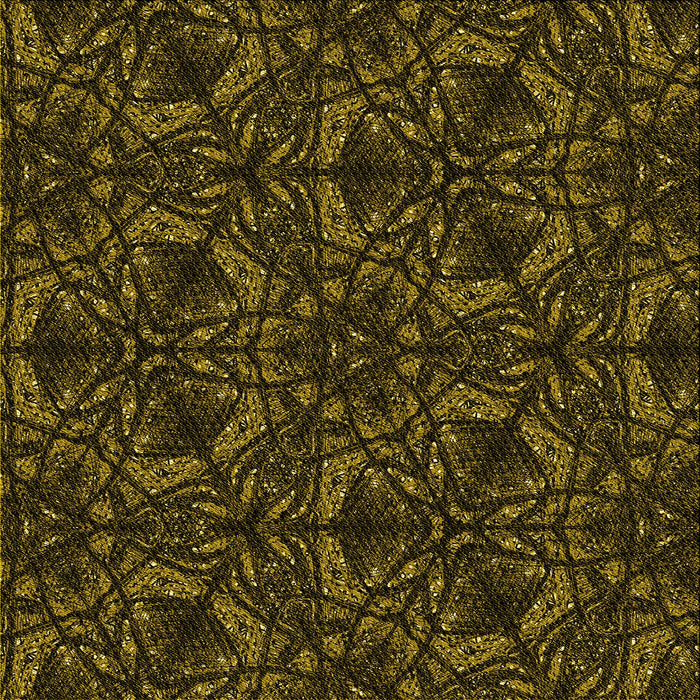 Round Machine Washable Transitional Dark Yellow Green Rug, wshpat1218yw