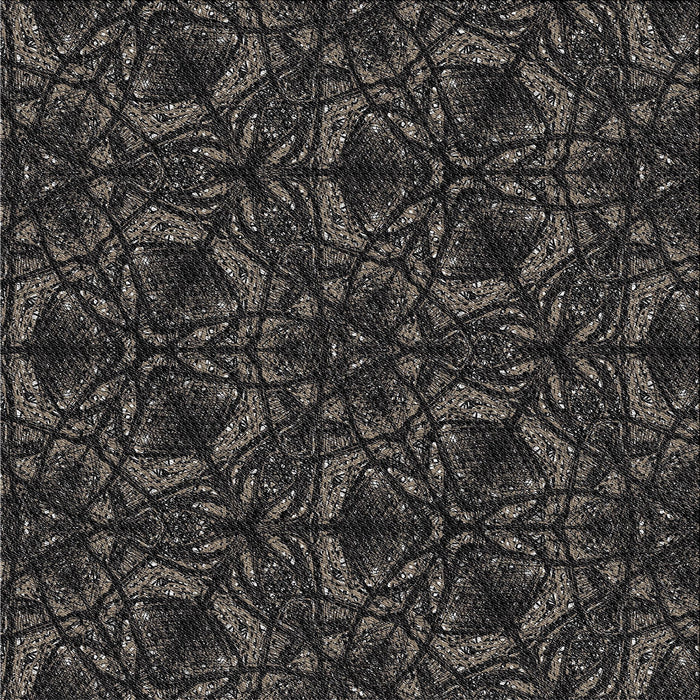 Square Patterned Black Novelty Rug, pat1218