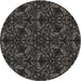 Sideview of Patterned Black Novelty Rug, pat1218