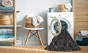 Machine Washable Transitional Black Rug in a Washing Machine, wshpat1218