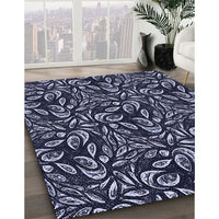 Patterned Light Purple Blue Rug, pat1219blu