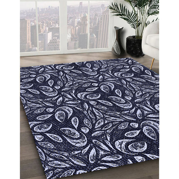 Patterned Light Purple Blue Rug in Family Room, pat1219blu