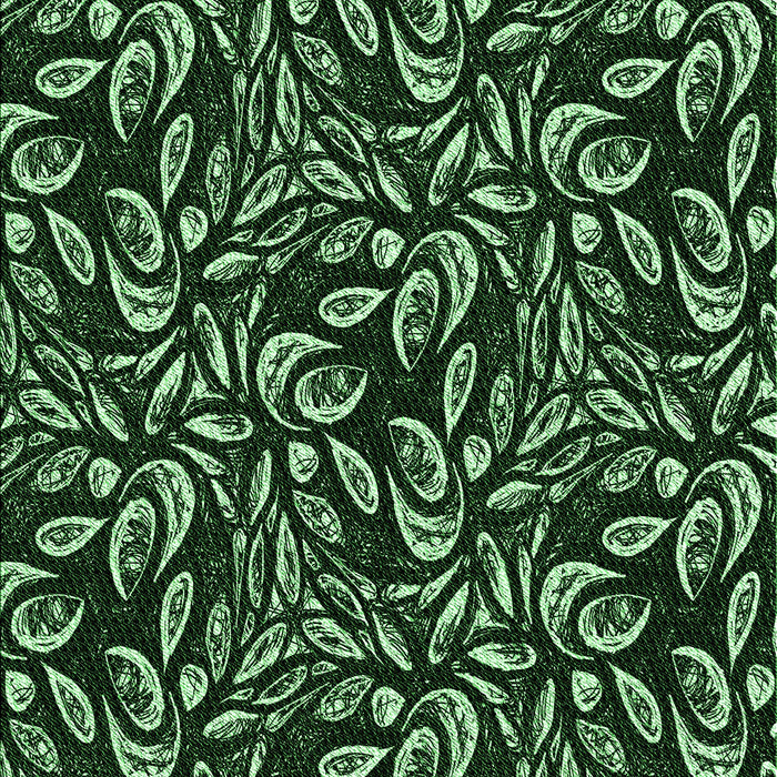 Patterned Black Rug, pat1219grn