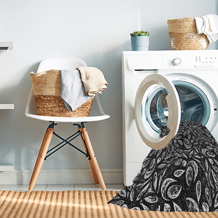 Machine Washable Transitional Midnight Gray Rug in a Washing Machine, wshpat1219gry