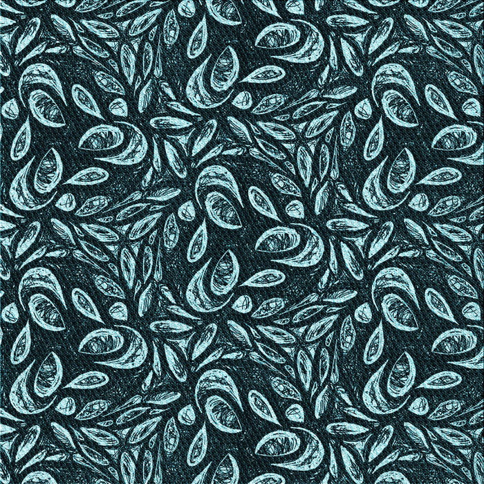 Round Patterned Deep Teal Green Rug, pat1219lblu