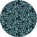 Square Machine Washable Transitional Deep Teal Green Rug in a Living Room, wshpat1219lblu