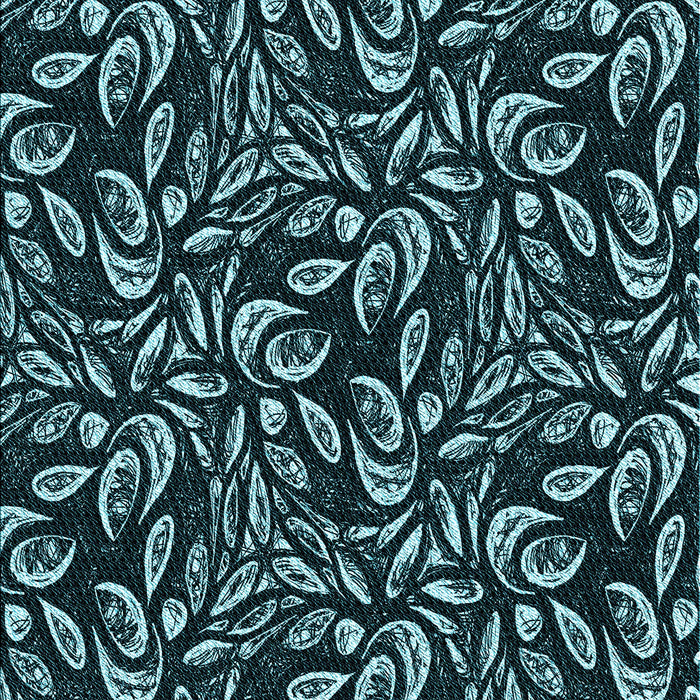 Patterned Deep Teal Green Rug, pat1219lblu