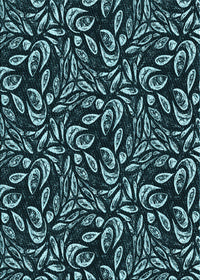 Machine Washable Transitional Deep Teal Green Rug, wshpat1219lblu