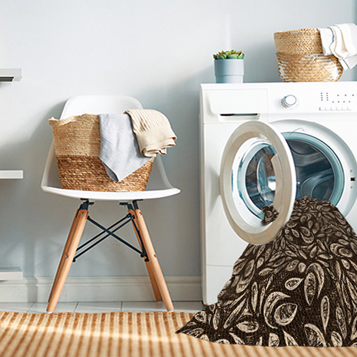 Machine Washable Transitional Black Brown Rug in a Washing Machine, wshpat1219org