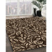 Patterned Black Brown Rug in Family Room, pat1219org