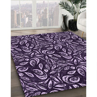 Patterned Lilac Purple Rug, pat1219pur