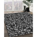 Patterned Dark Gray Novelty Rug in Family Room, pat1219