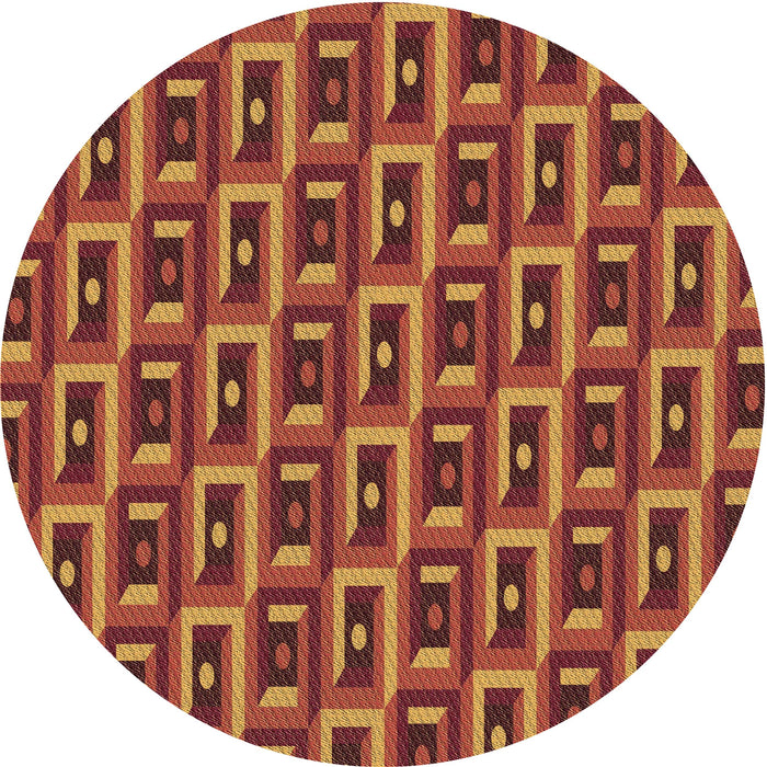 Square Patterned Orange Rug, pat122brn