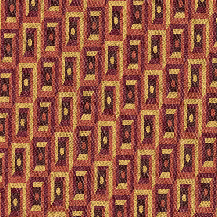 Round Patterned Orange Rug, pat122brn