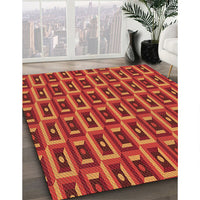 Patterned Orange Red Orange Rug, pat122org