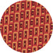 Square Patterned Orange Red Orange Rug, pat122org